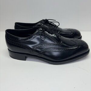 Florsheim Black Wing Brogue Tip Oxfords Dress Shoes Mens US 11 E Leather Wedding